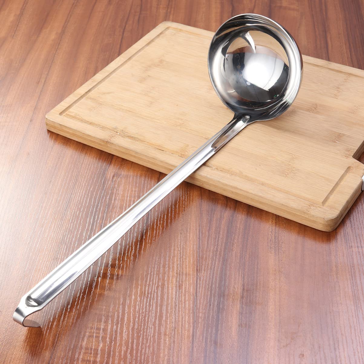 Premium Stainless Steel Soup Ladle with Long Handle - Durable Kitchen Utensil for Serving Soups, Stews, and Sauces - Perfect for Home Cooking, Restaurants, and Catering Events