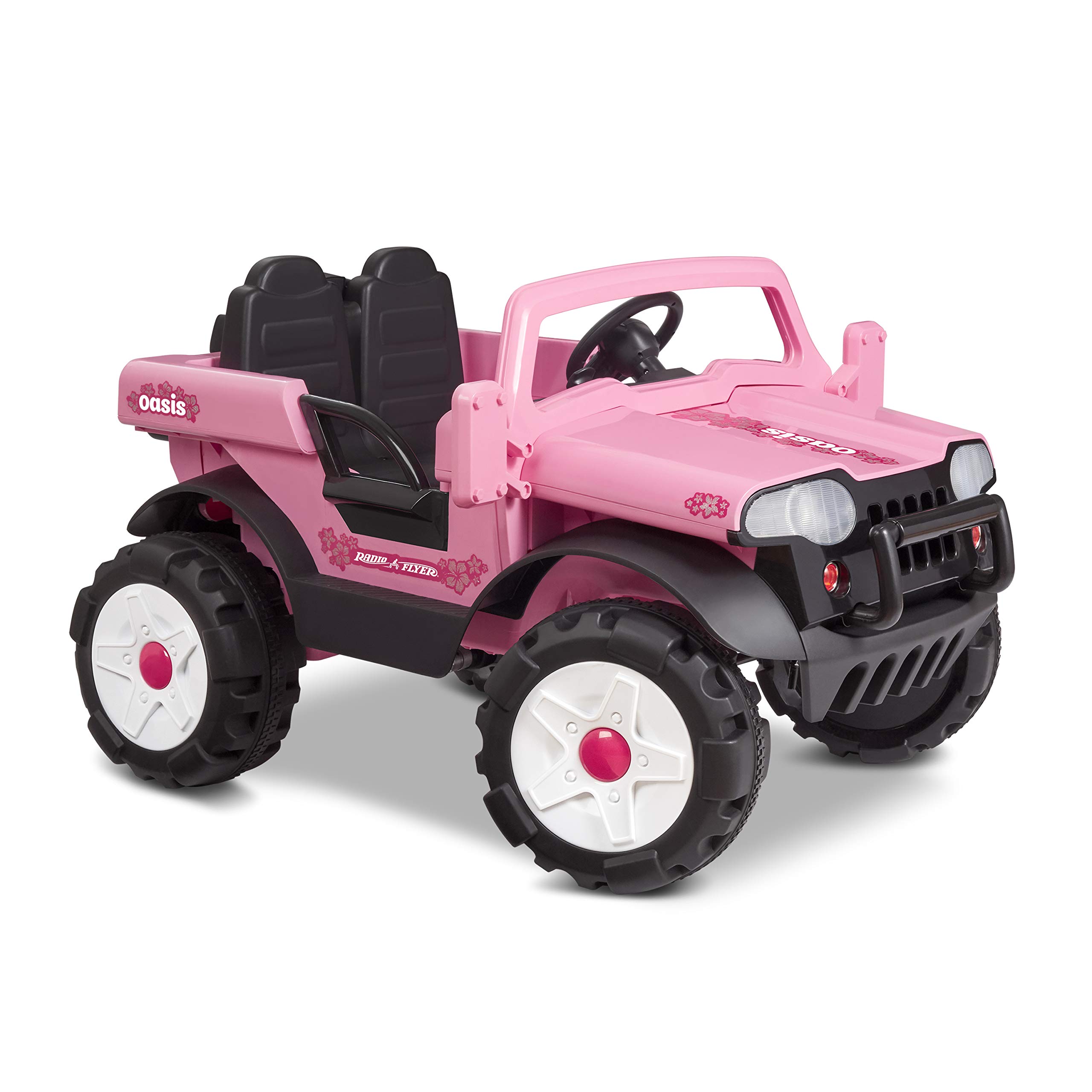 Radio Flyer Oasis Car - Pink Battery Powered Ride On Toy for Kids Ages 3+ | Outdoor Electric Vehicle for Toddlers | Perfect for Backyard Play, Park Adventures & Neighborhood Cruising