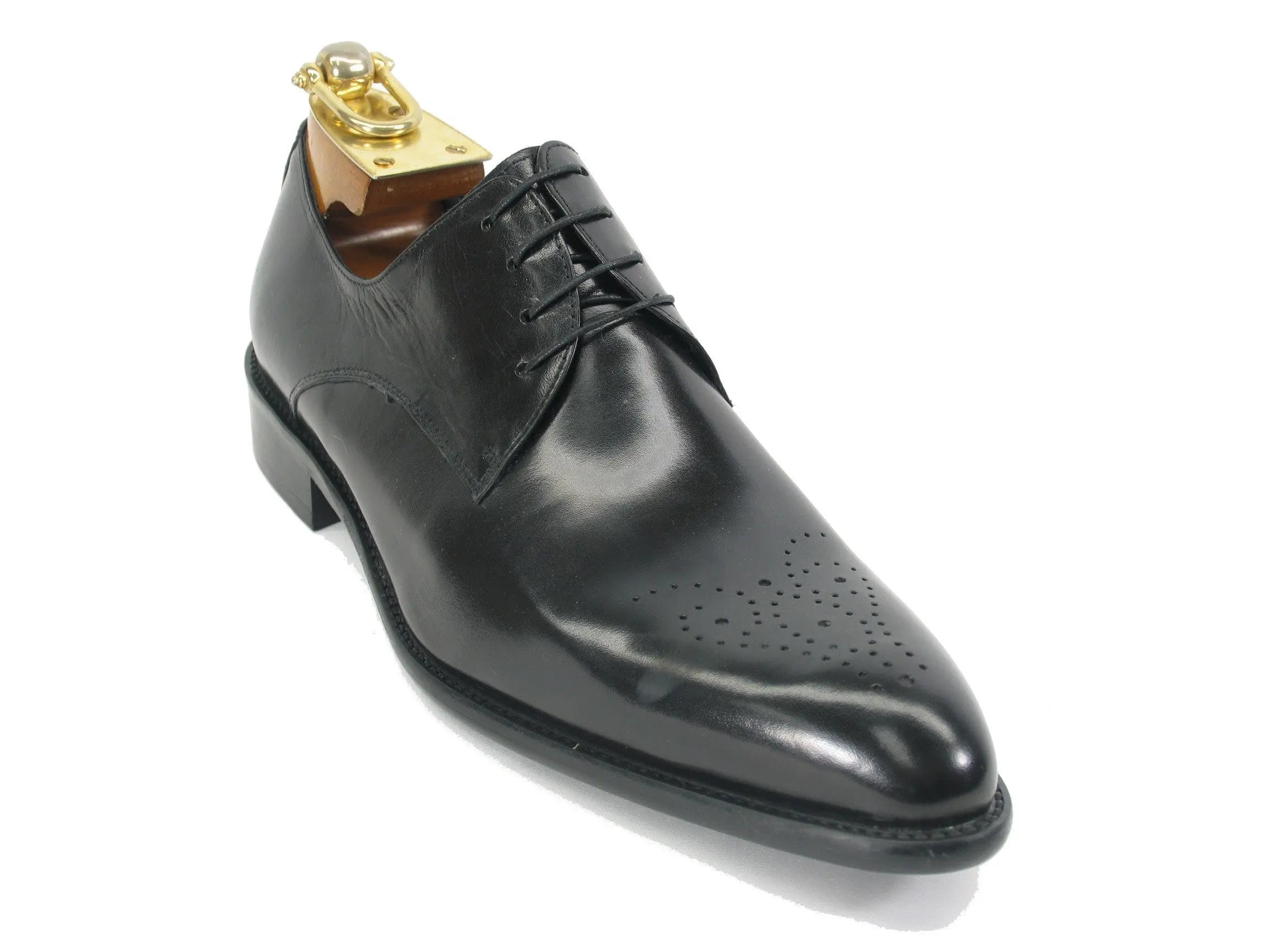 Signature Burnished Lace-Up Derby Shoes for Men - Classic Oxford Style Dress Shoes for Business, Wedding & Formal Occasions