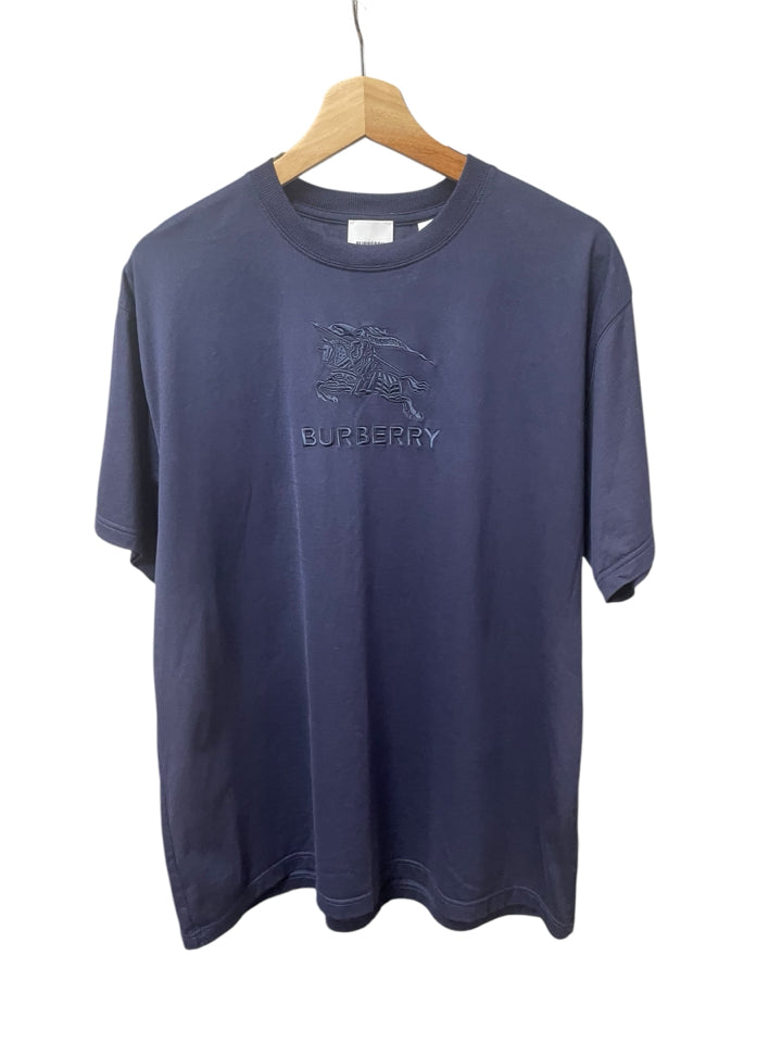 Burberry Embroidered T-Shirt for Men - Premium Cotton Short Sleeve Crew Neck Tee (Size US S) - Perfect for Casual Wear, Street Style & Luxury Fashion Outfits