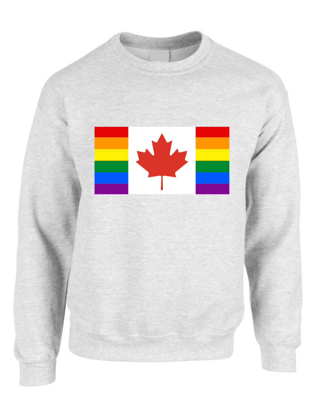 ALLNTRENDS Pride Rainbow Canadian Flag Sweatshirt - Gay Proud Canada Graphic Hoodie for LGBTQ+ Support & Festivals
