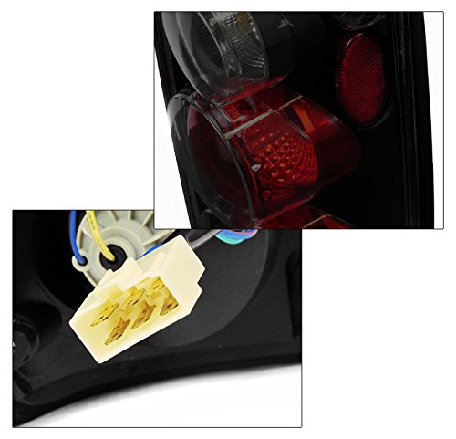 Black/Smoke Lens Tail Brake Lights Rear Lamps for 1989-1995 Toyota Hilux Pickup Truck - Perfect for Off-Roading & Night Driving Safety