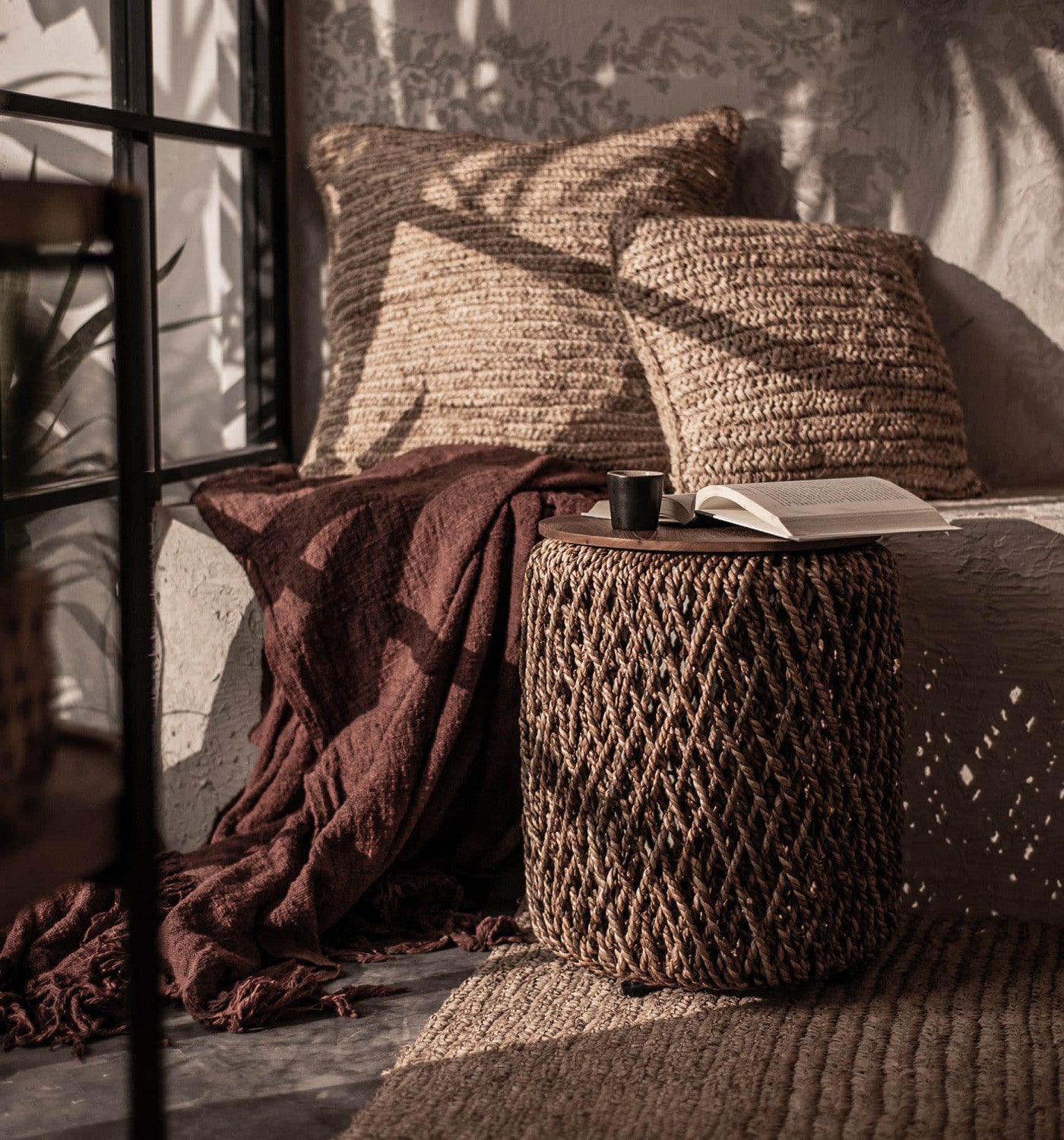 Brown Bayan Knut Side Table - Modern End Table for Living Room, Bedroom, or Office - Perfect for Coffee, Books, and Decor