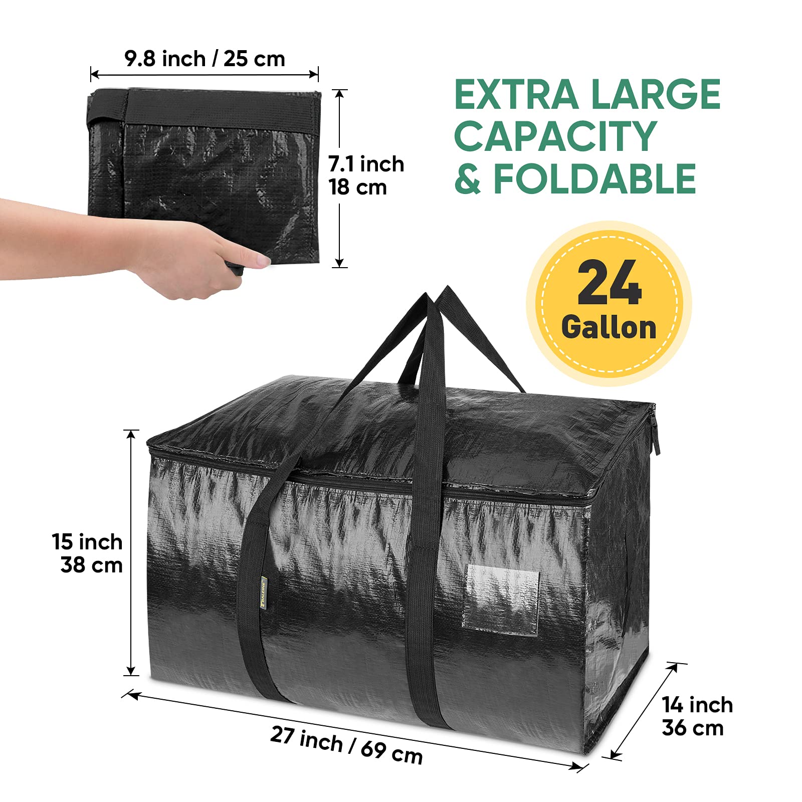 TICONN 2 Pack Extra Large Moving Bags + 6-Pack Oversized Moving Bags - Heavy Duty Storage Bags for Moving, Packing & Organizing - Perfect for Home Relocation, College Dorm & Storage