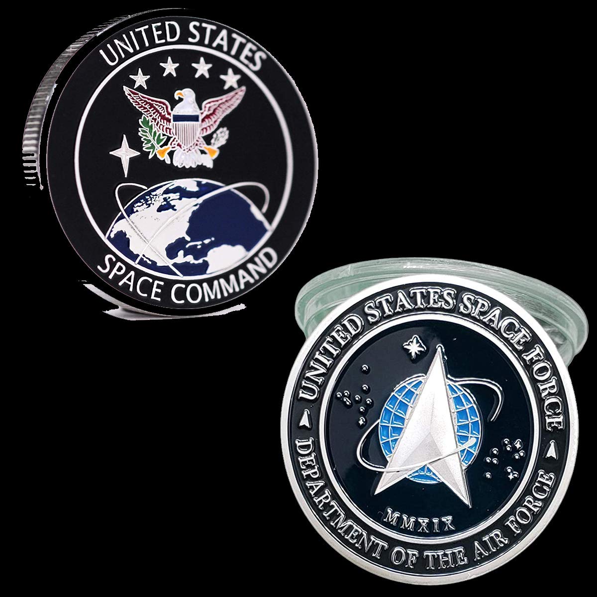 United States Space Force Challenge Coin Silver - USA Military Collectible for Display, Gifts & Special Events
