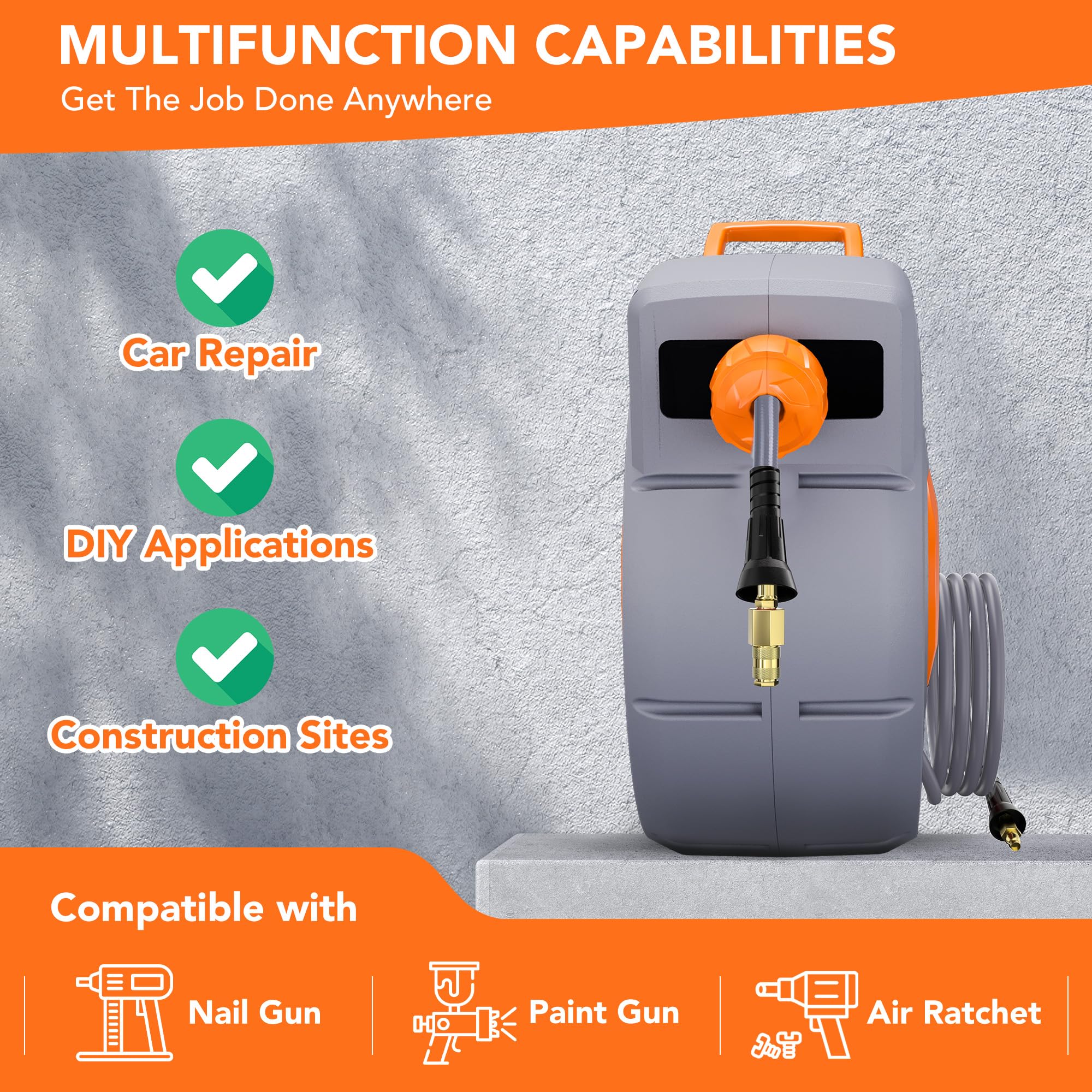 **Retractable Air Hose Reel - 3/8