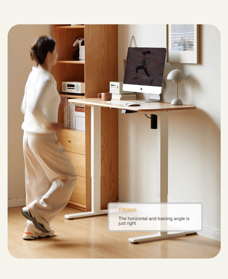 Ergonomic Beech Solid Wood Smart Electric Height Adjustable Standing Desk - Perfect for Home Office, Gaming & Workspace Productivity