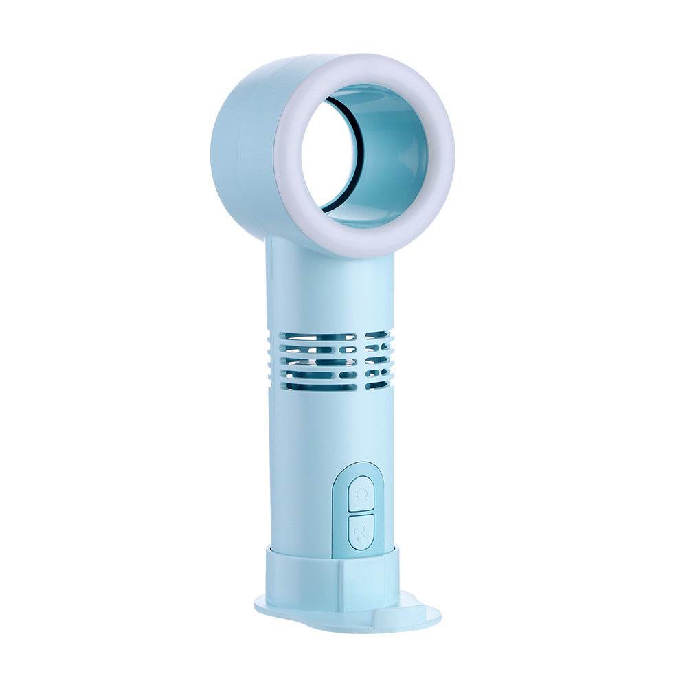 Portable Bladeless USB Fan with LED Light - Quiet Cooling Fan for Office, Home & Travel - USB Powered Desktop Fan for Computer, Bedroom & Outdoor Use