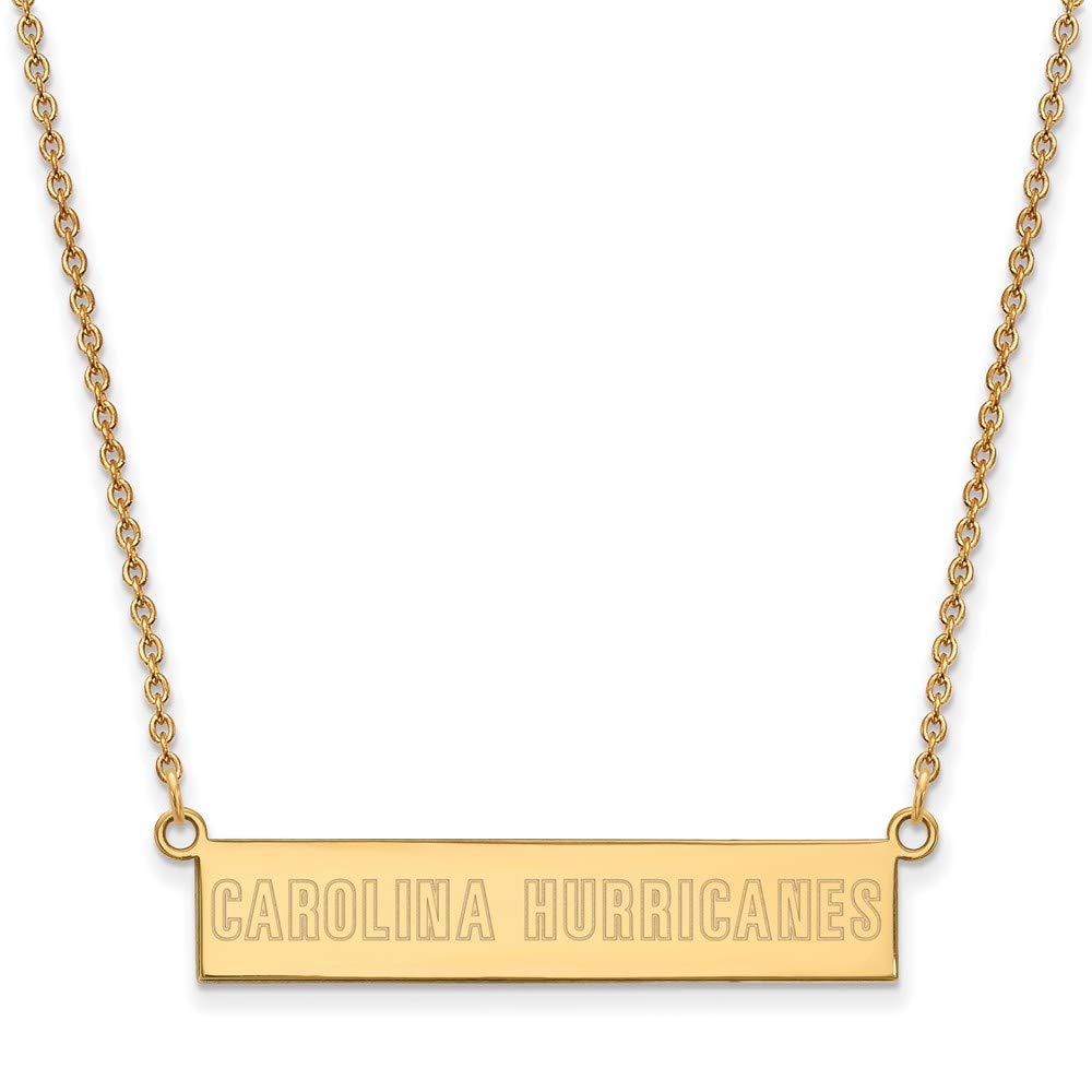 Sterling Silver Carolina Hurricanes Small Bar Necklace - Elegant Pendant for Hockey Fans, Game Day Jewelry, Sports Gift for Women & Men