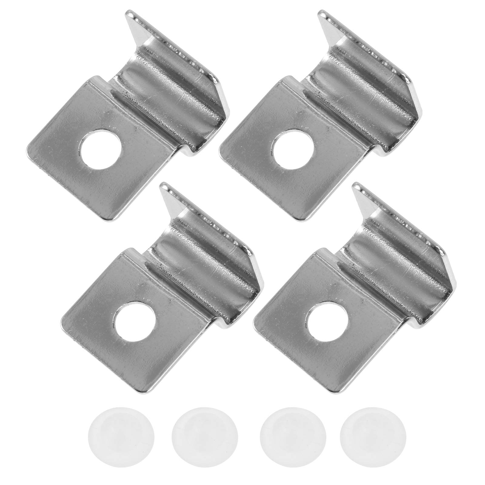 TEHAUX 4Pcs Stainless Steel Aquarium Glass Cover Brackets - Fish Tank Lid Support Clips (Silver) for Freshwater & Saltwater Tanks - Perfect for Betta, Goldfish, and Tropical Fish Aquariums