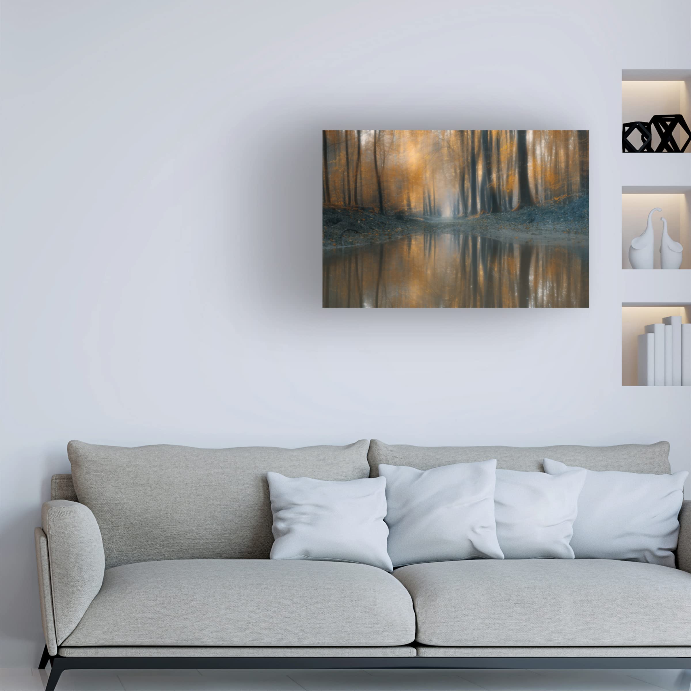 Trademark Fine Art 'The Woods' Canvas Print by Bingo Z - Nature-Inspired Wall Decor for Living Room, Bedroom & Office