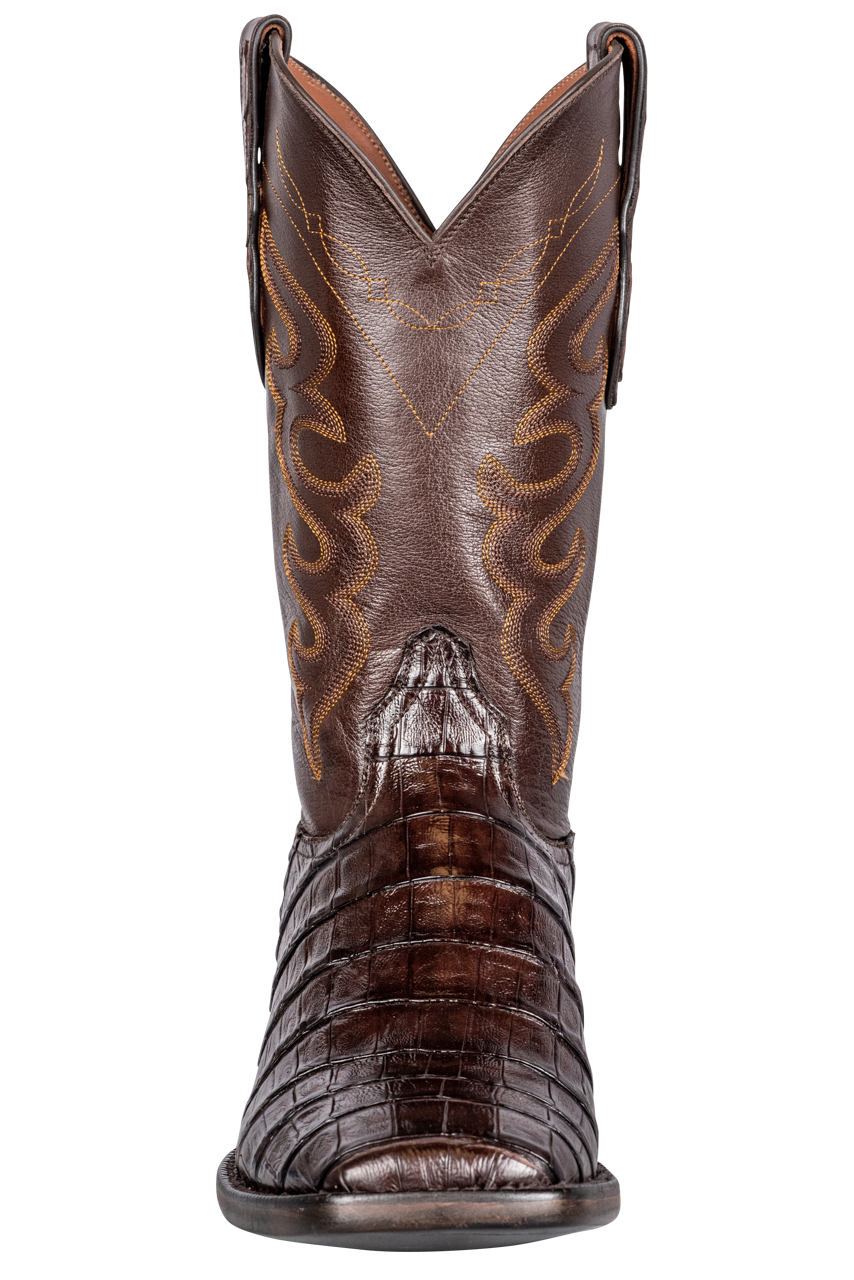 Premium Black Jack Select Caiman Belly Cowboy Boots in Chocolate - Handcrafted Western Boots for Men, Durable & Stylish for Rodeo, Country Dancing & Outdoor Adventures