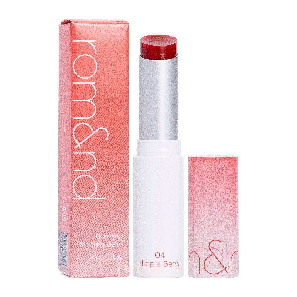 Rom&nd Glasting Melting Balm - 04 Hippie Berry (3.5g) Hydrating Tinted Lip Balm for Soft, Shiny Lips | Perfect for Daily Moisture & Natural Makeup Looks