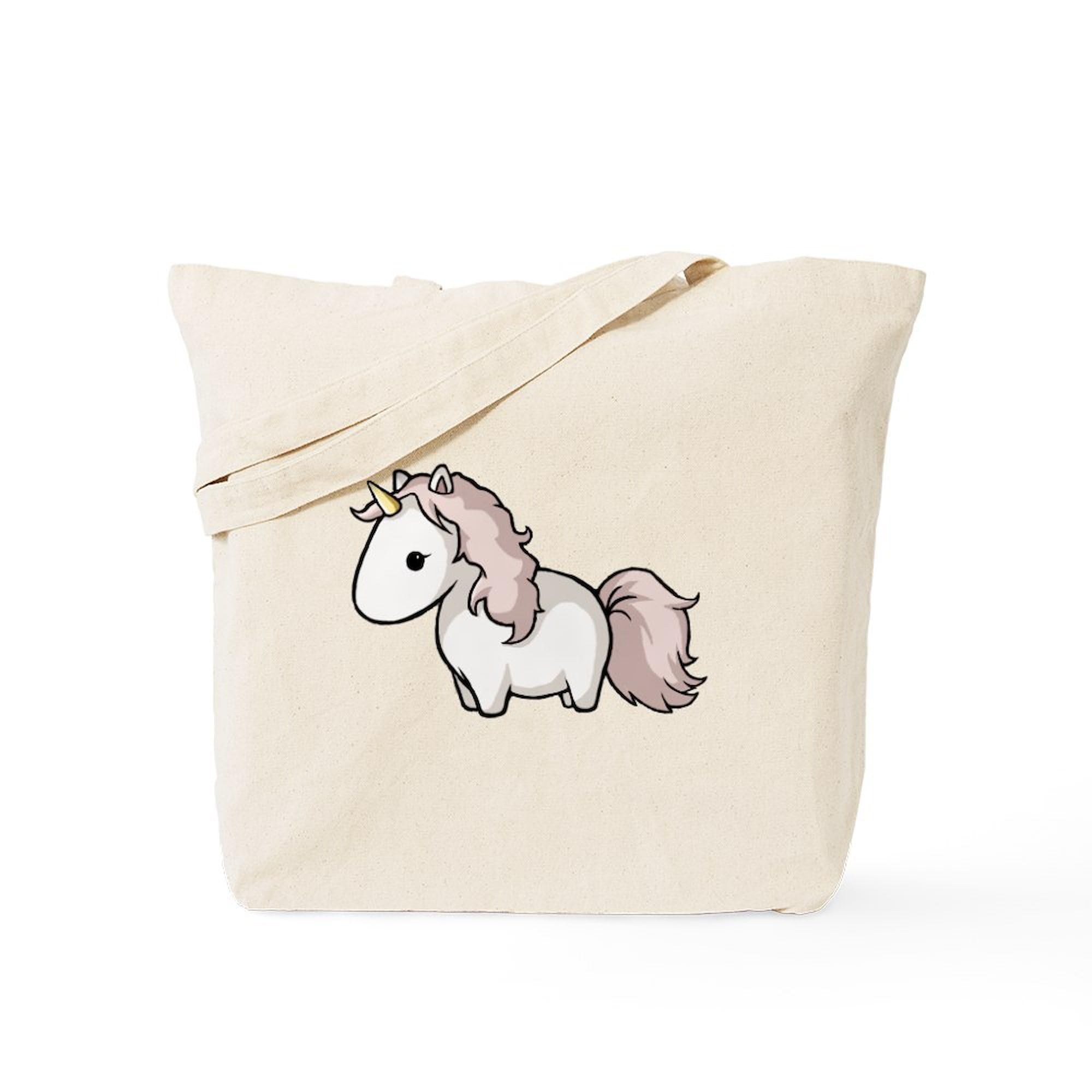 Pink Unicorn Tote Bag - Natural Canvas Reusable Shopping Bag for Women | Eco-Friendly Grocery Bag, Beach Tote & Everyday Carry