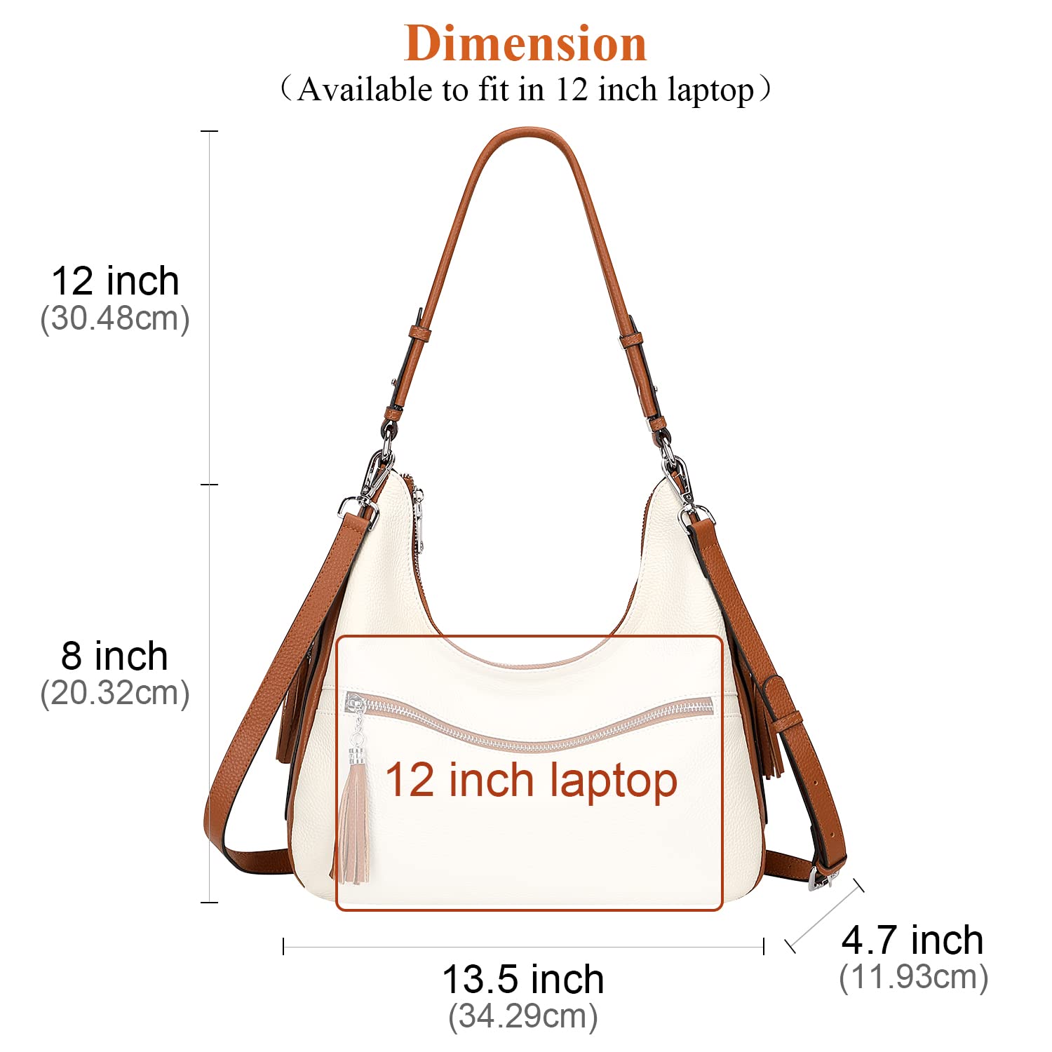 Genuine Leather Hobo Bags for Women - Medium Soft Shoulder Purse & Handbag - Stylish Casual Crossbody Bag for Work, Travel & Everyday Use