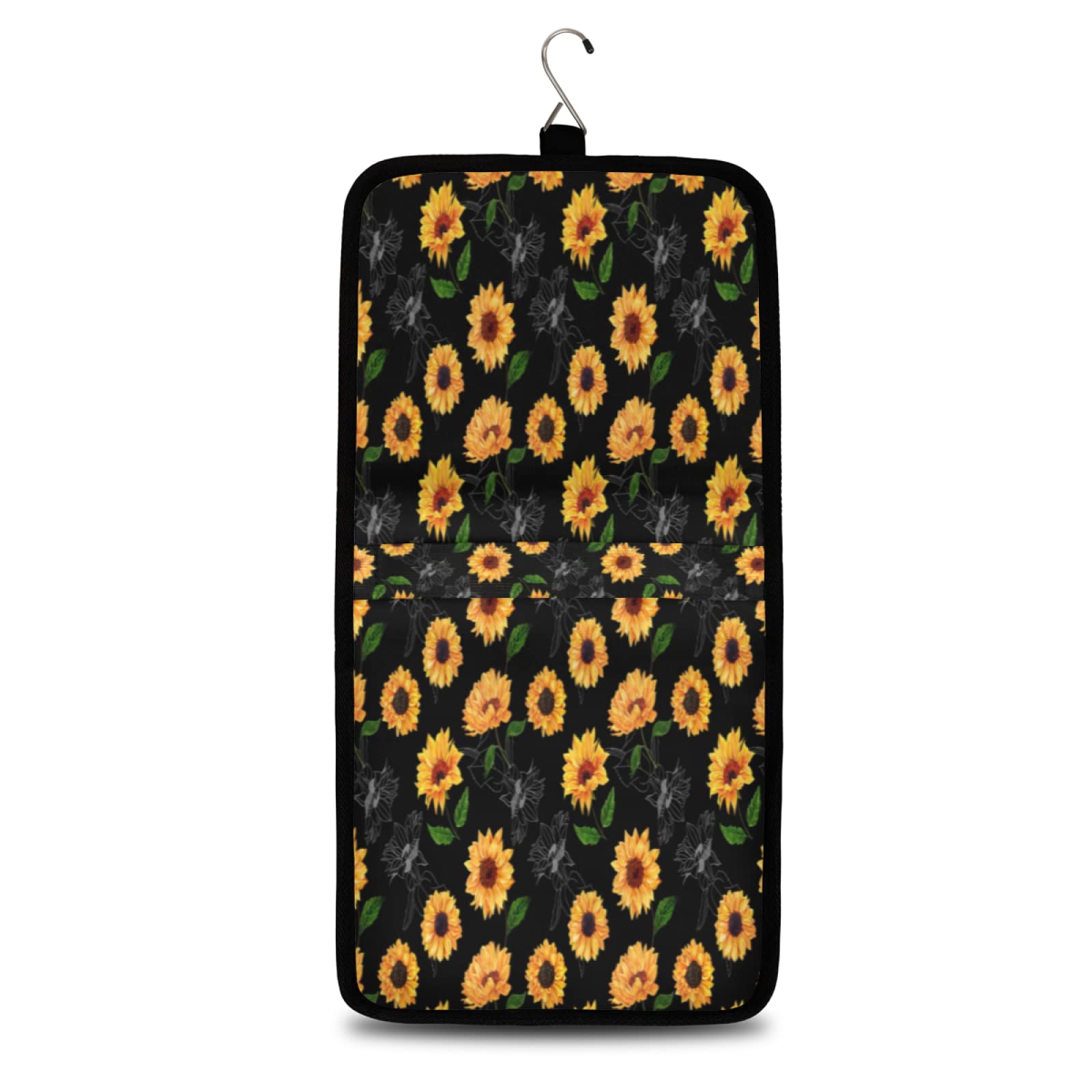TropicalLife Farm Sunflower Hanging Toiletry Bag - Waterproof Travel Cosmetic Organizer with Sturdy Hook for Shower, Camping & Gym Essentials | Perfect Makeup Storage for Women & Men