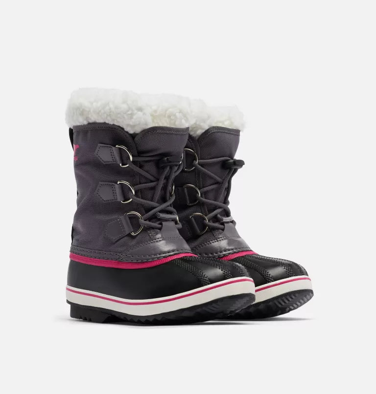 Sorel Pulse Black Nylon Yoot Pac Youth Boots - Waterproof Winter Snow Boots for Kids & Teens - Perfect for School, Outdoor Play & Cold Weather Adventures