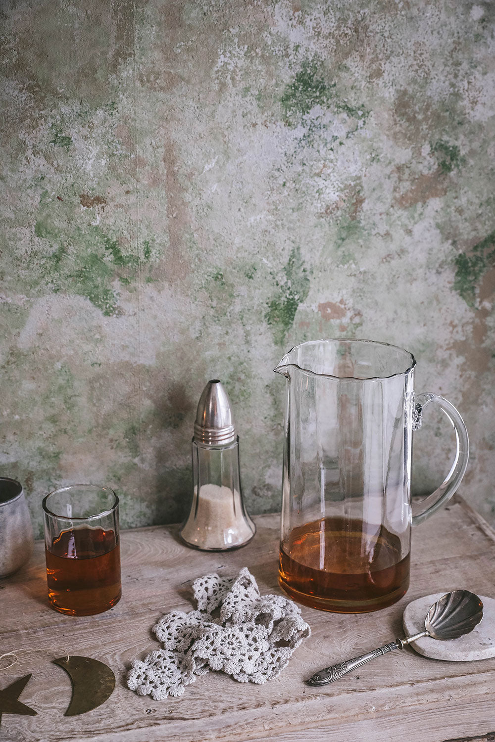 Eco-Friendly Recycled Glass Ripple Pitcher - 64oz Water Carafe with Elegant Wave Design | Perfect for Iced Tea, Lemonade & Summer Beverages Serving