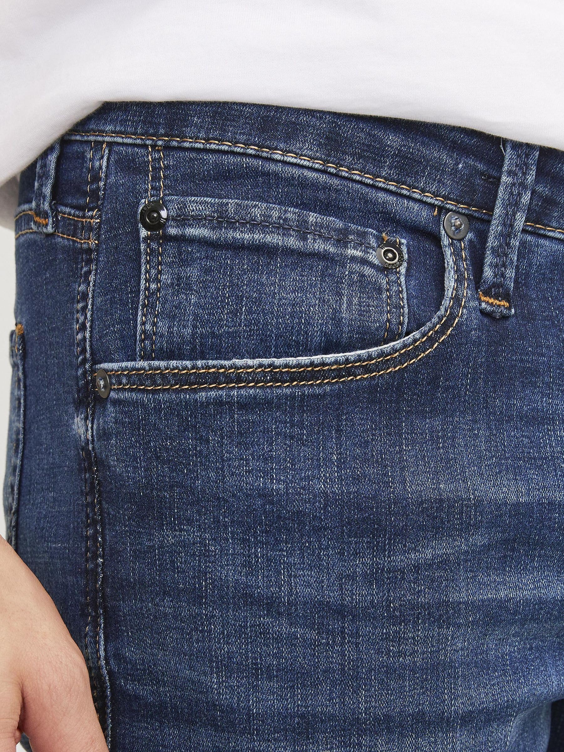 JACK & JONES Men's Slim Fit Stretch Denim Jeans | Comfortable & Stylish Casual Pants for Everyday Wear | Perfect for Work, Dating & Weekend Outings