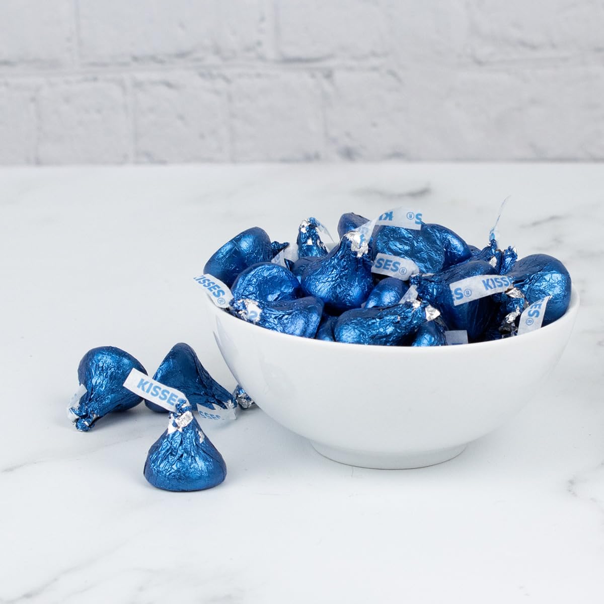 Blue Candy Kisses 3.75lb Bulk (Approx 375 Pieces) - Perfect for Birthday Parties, Baby Showers & Holiday Gift Bags