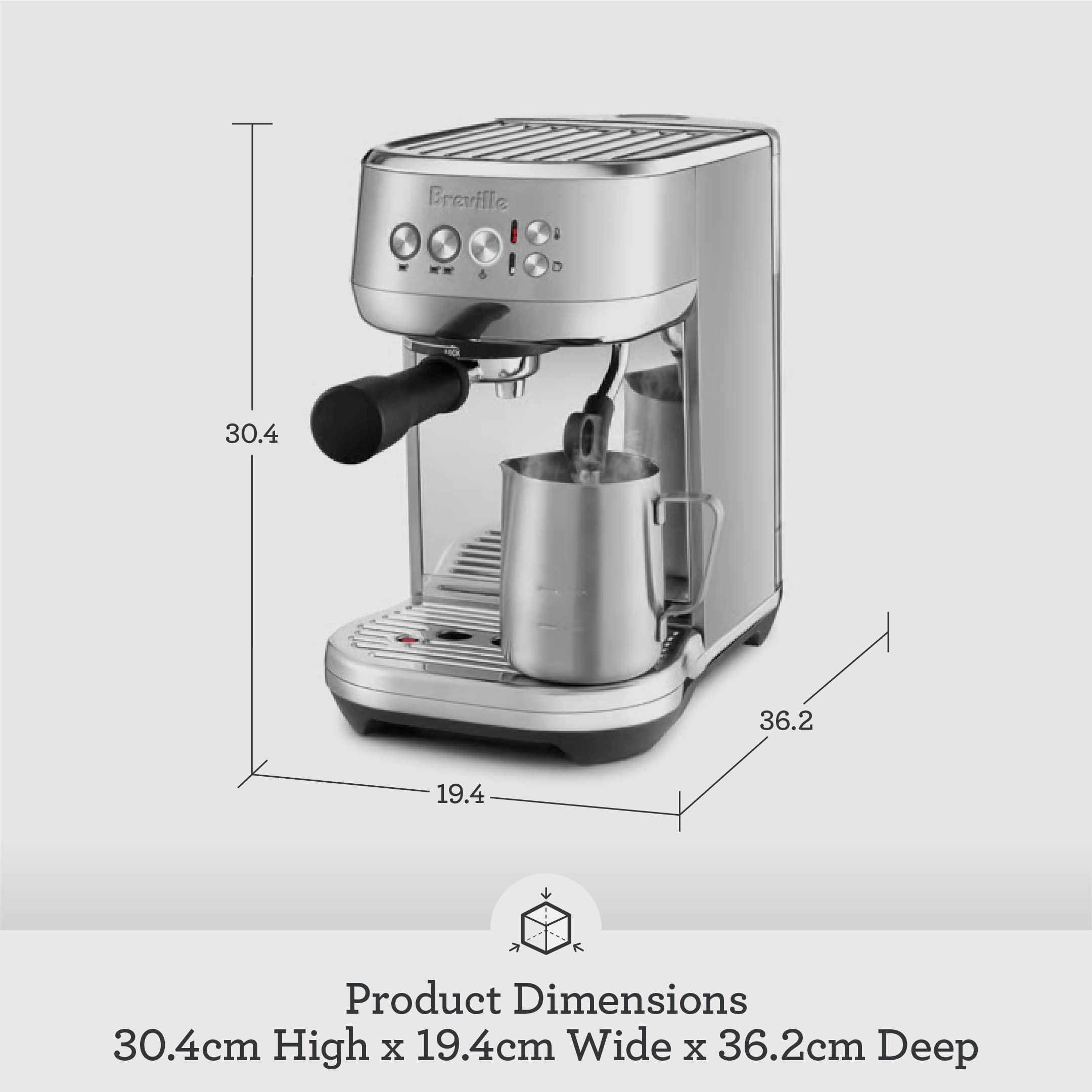 Breville the Bambino Plus Espresso Machine with Auto Milk Frother - Fast 3-Second Heat Up, Stainless Steel Espresso Maker for Latte & Cappuccino at Home (BES500BSS) | Perfect for Coffee Lovers & Small Kitchens