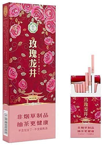 Organic Fruit Flavored Rose Tea - Cherry, Blueberry, Strawberry, Peach & Grape Herbal Tea | Tobacco Free, Nicotine Free Cigarette Alternative (10 Pack, Pink Rose) | Perfect for Relaxation, Stress Relief & Healthy Lifestyle