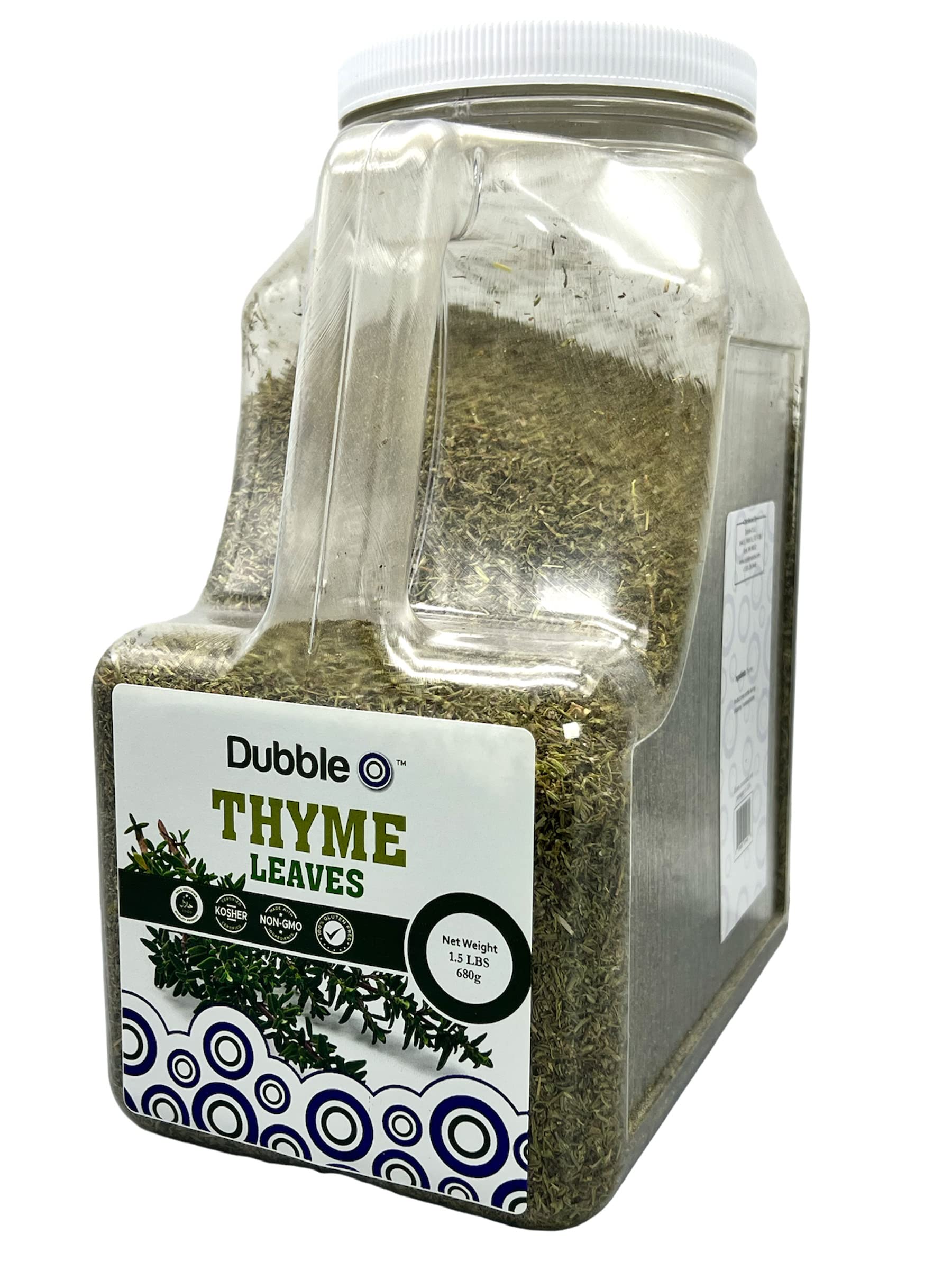 Organic Thyme Leaves - 2 lbs. Bulk | Non-GMO, Kosher, Halal & Gluten Free | Premium Dubble O Brand | Perfect for Cooking, Seasoning & Herbal Tea Blends