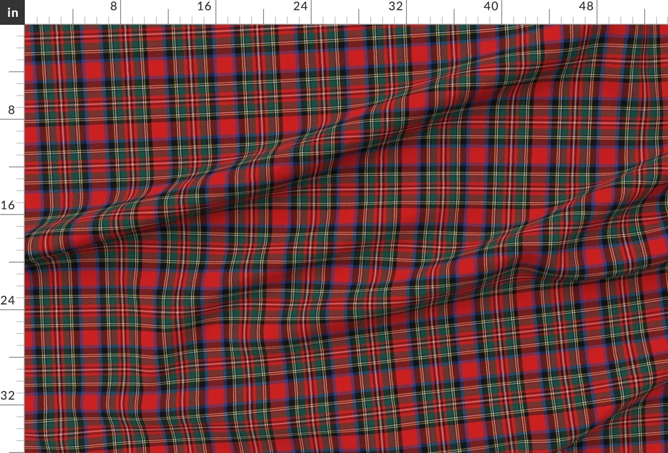 Stuart Tartan Plaid Clan Kilt Scotland Printed Minky Fabric by The Yard - Soft Sewing Material for Baby Blankets, Quilt Backing & Plush Toys - DIY Craft, Home Decor & Scottish Heritage Projects