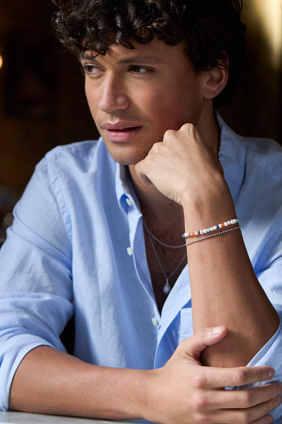 Men's Pearl & Mixed Gemstone Bracelet - Elegant Handmade Jewelry for Gifts, Weddings & Special Occasions