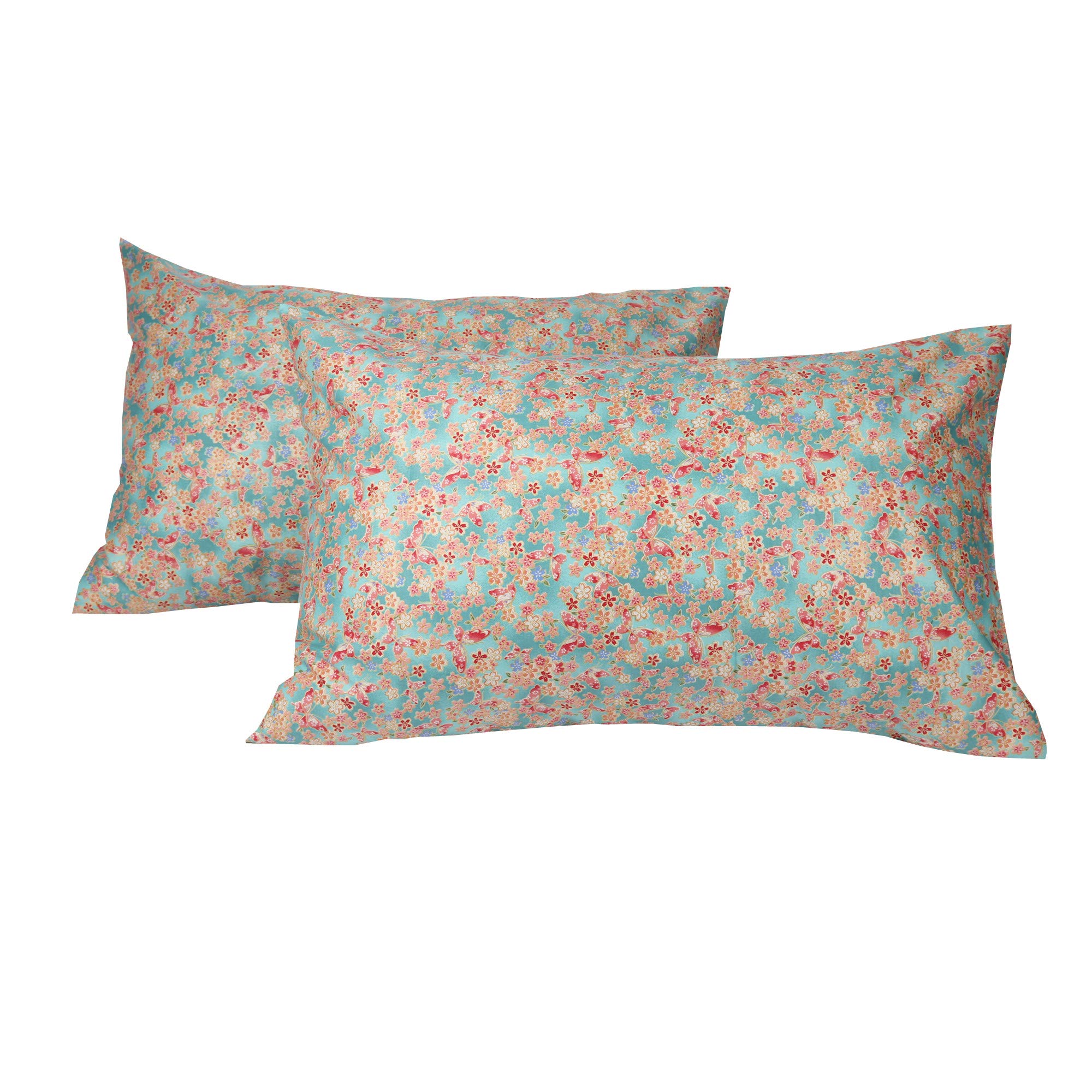 Floral Queen Pillowcase Set - Soft Cotton, Breathable for Bedroom Decor
