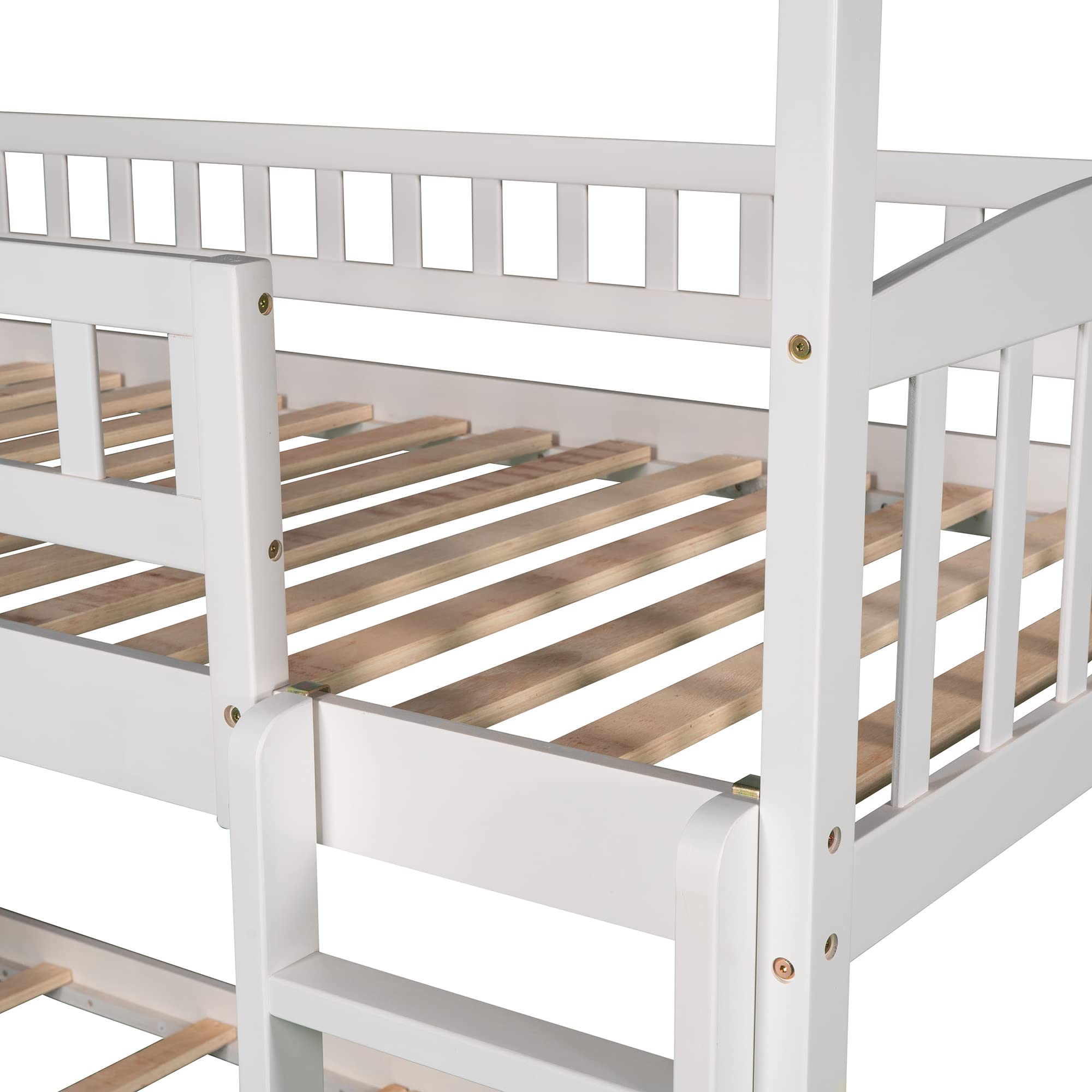 Bellemave Twin Over Twin Bunk Bed with Slide - Kids Playhouse Bunk Bed for Boys & Girls - Fun & Safe Toddler Bedroom Furniture (White) - Perfect for Small Spaces, Shared Rooms & Play Areas