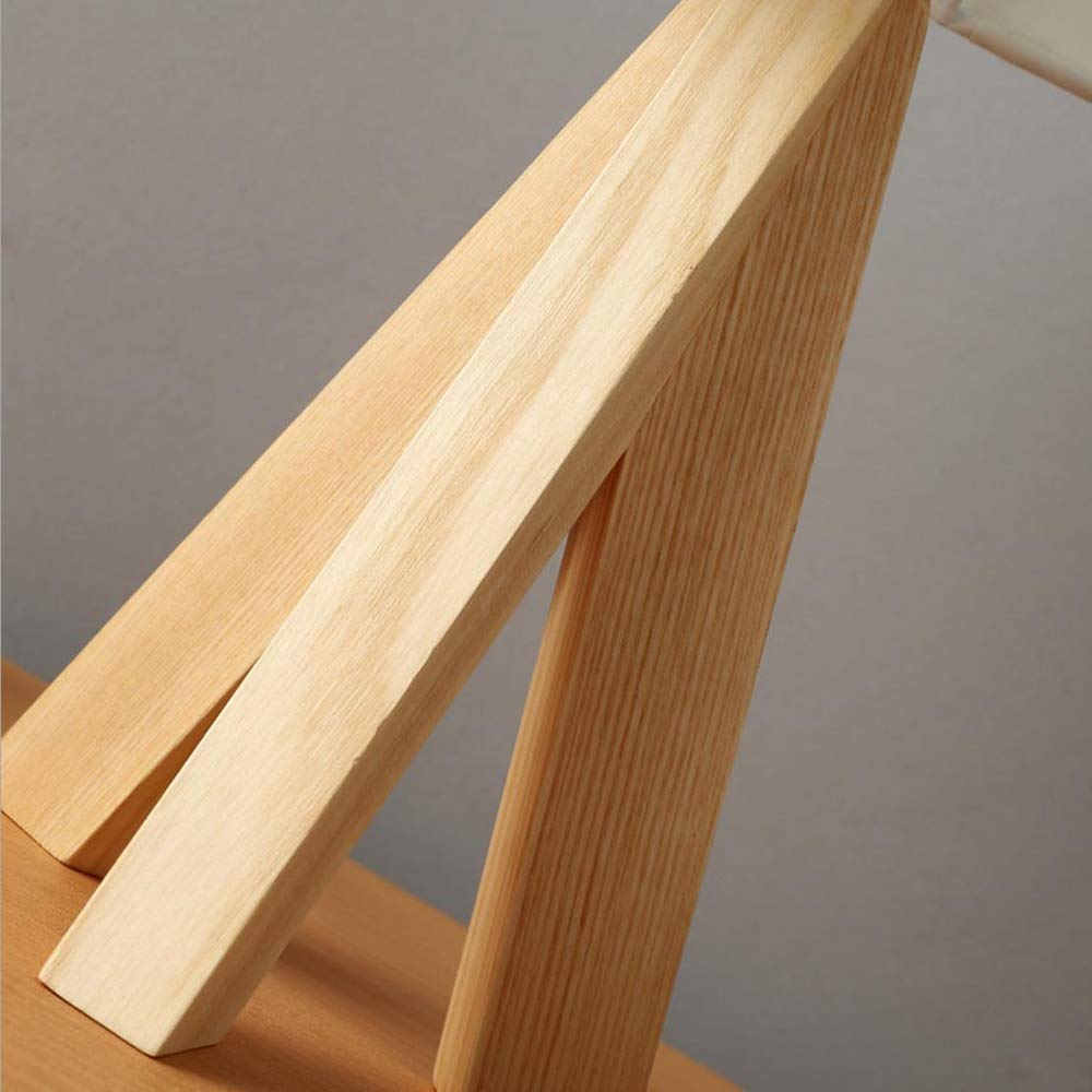 Modern Wooden Tripod Bedside Lamp with Fabric Linen Lampshade - Eye-Protecting Desk Lamp for Bedroom, Living Room & Office - Simple Nordic Style Nightstand Lighting for Home Decor