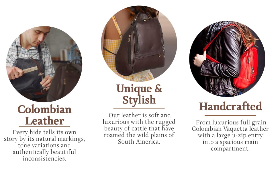 Stylish Leather Backpack Purse for Women - Fashionable Crossbody Bag for Travel & Daily Use | Small Cute Handbag Perfect for Work, School & Weekend Outings