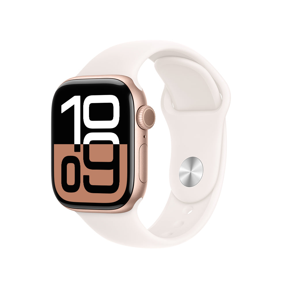 Apple Watch Series 10 GPS 42mm Rose Gold Aluminum Case with Pink Sand Sport Band S/M - Perfect for Fitness Tracking, Workouts & Everyday Wear