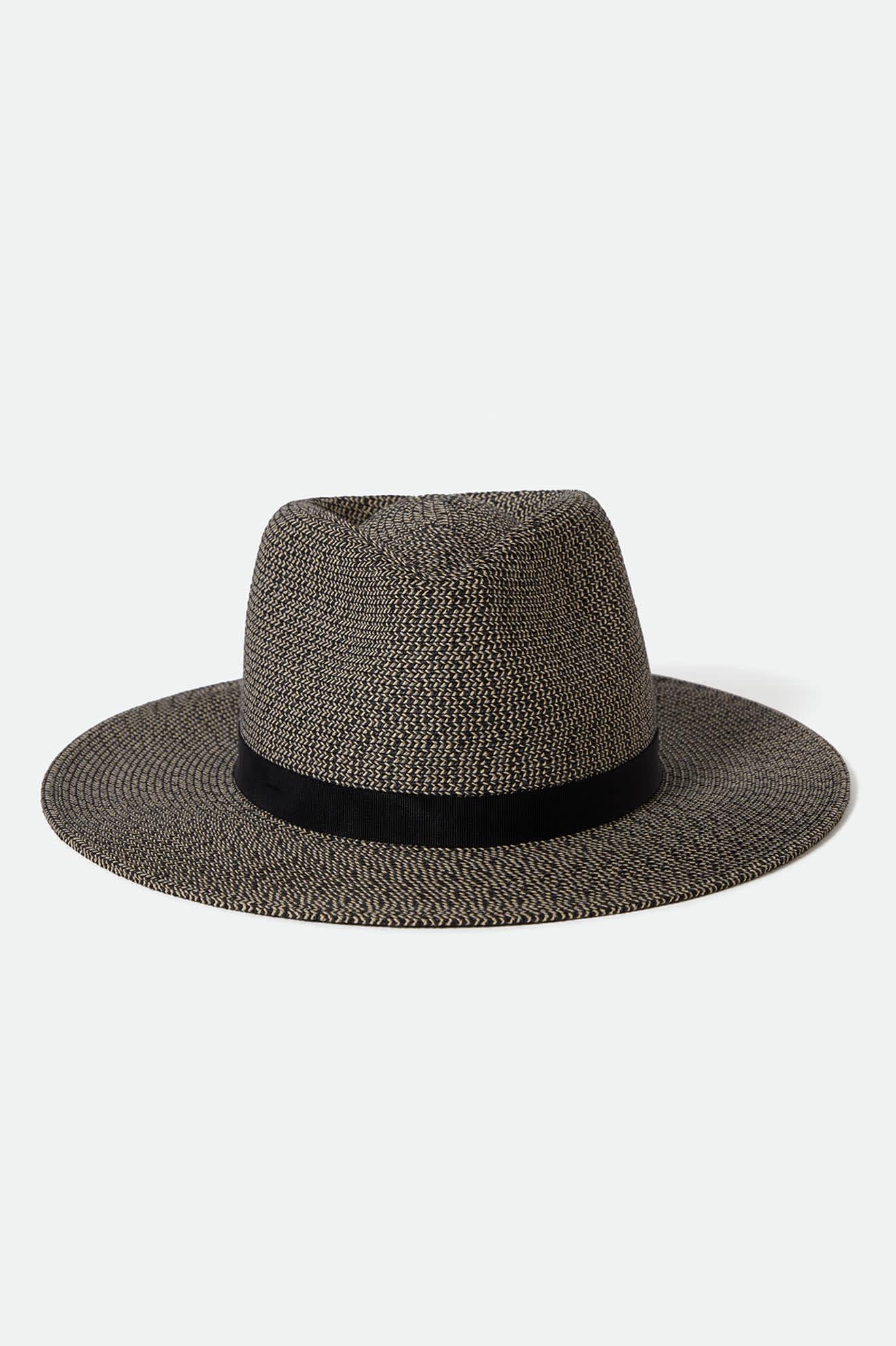 Carolina Straw Packable Travel Hat - Black/Natural - Perfect for Beach Vacations, Summer Outings & Outdoor Adventures