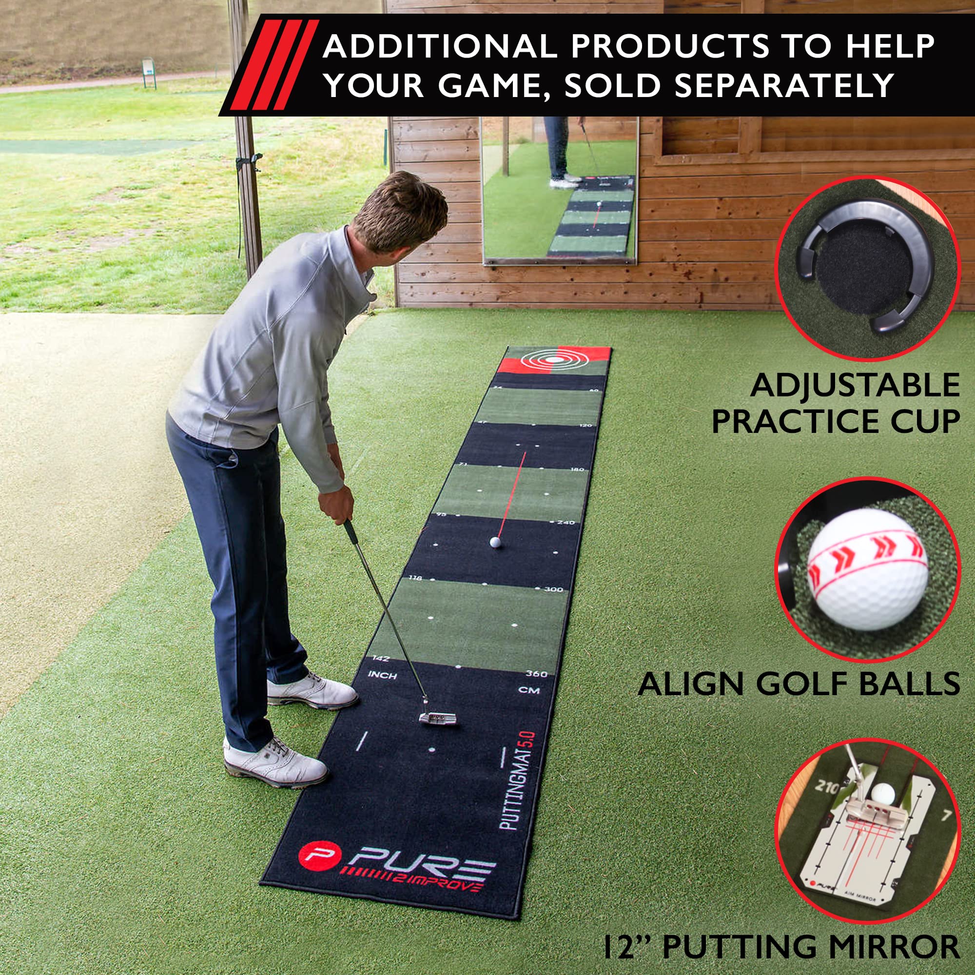 Pure2Improve 5.0 Golf Putting Mat - 16.5' x 26