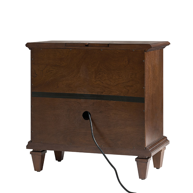 3-Drawer Nightstand with Built-In USB Outlets & Power Strip - Modern Bedside Table for Charging Devices - Perfect for Bedrooms, Guest Rooms & Small Spaces