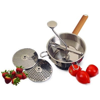 Premium RSVP Food Mill - Stainless Steel Rotary Food Grinder & Strainer for Purees, Soups, Sauces - Perfect for Canning, Baby Food, and Homemade Jams