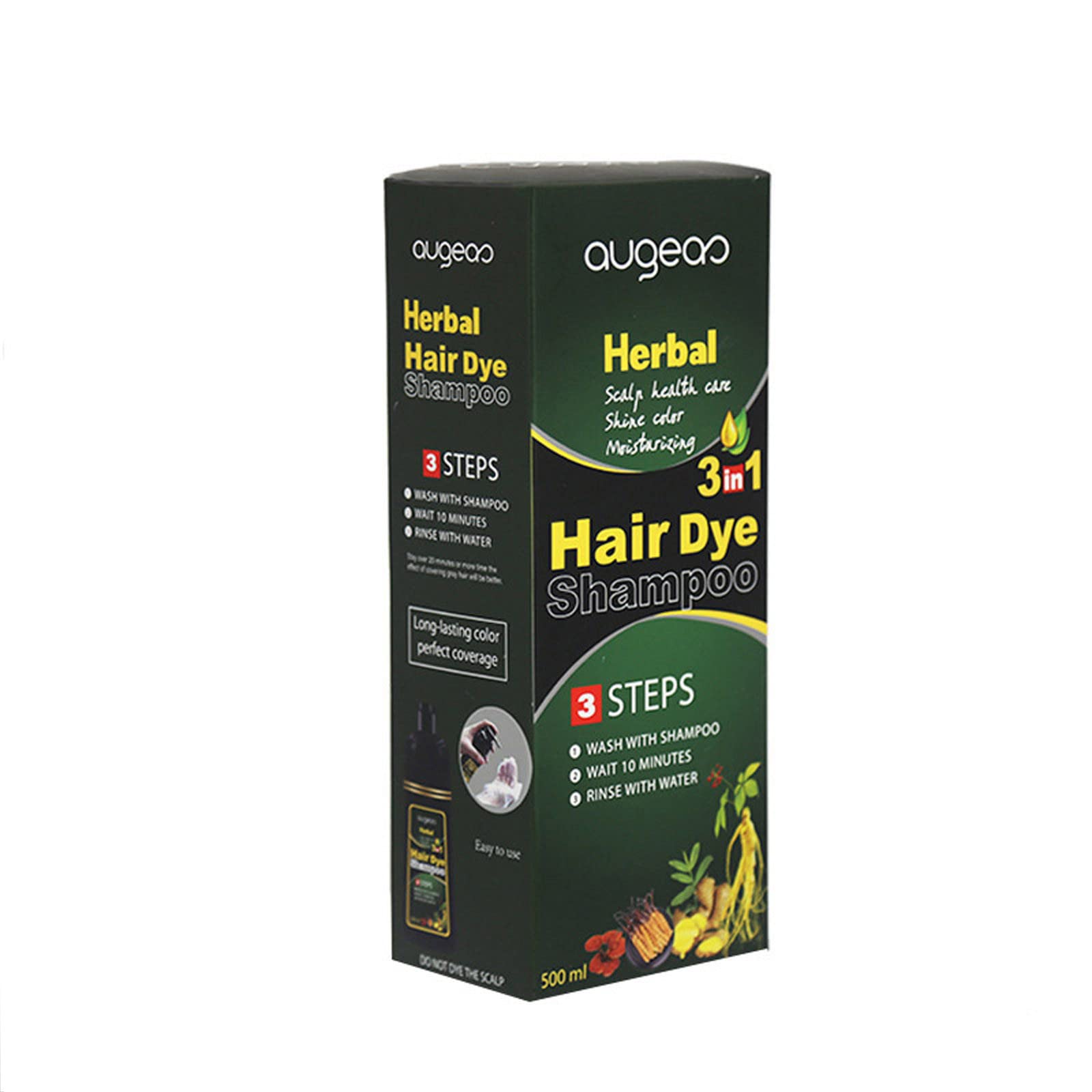 Natural Black Hair Dye Shampoo - One Wash Permanent Color from White to Black with Bubble Foam for Men & Women | At-Home Hair Coloring Solution for Gray Coverage & Root Touch Up