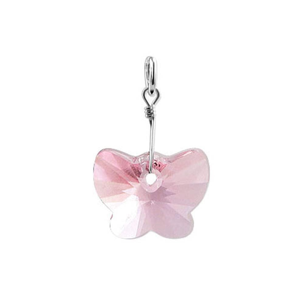 Sterling Silver Butterfly Pendant with Austrian Crystals for Elegant Jewelry