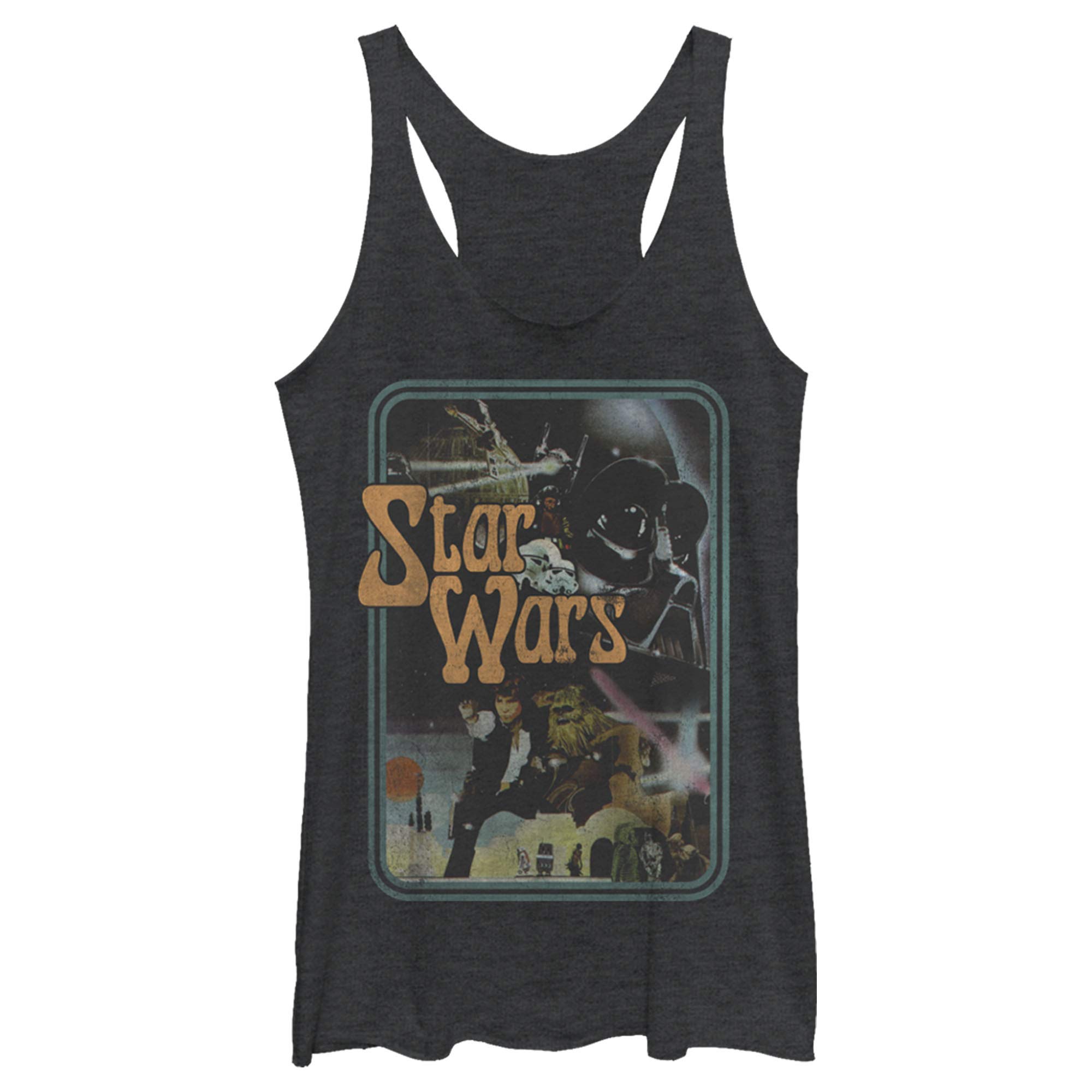 **STAR WARS Retro Women's Racerback Tank Top - Vintage Graphic Tee for Fans, Comfortable & Stylish - Perfect for Cosplay, Conventions & Casual Wear**