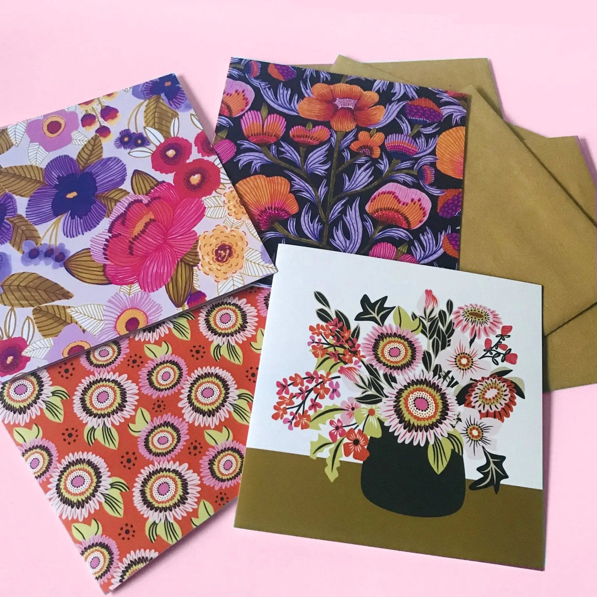 Viola Floral Greeting Card Set - 12 Handmade Flower Design Blank Cards with Envelopes for Birthday, Wedding, Thank You & Special Occasions - Perfect for DIY Invitations & Heartfelt Messages