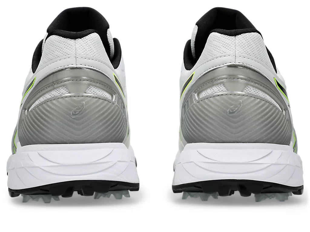 ASICS 350 Not Out White/Black Cricket Shoes with Metal Spikes - Professional Cricket Footwear for Matches & Training