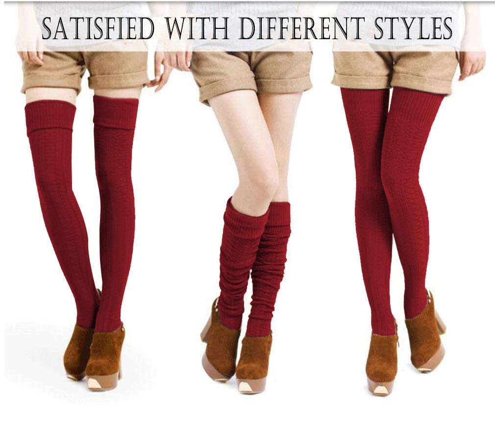 **Plus Size Thigh High Socks for Women - Cotton Over the Knee Stockings & Leg Warmers - Perfect for Winter, Cosplay, and Casual Outfits**