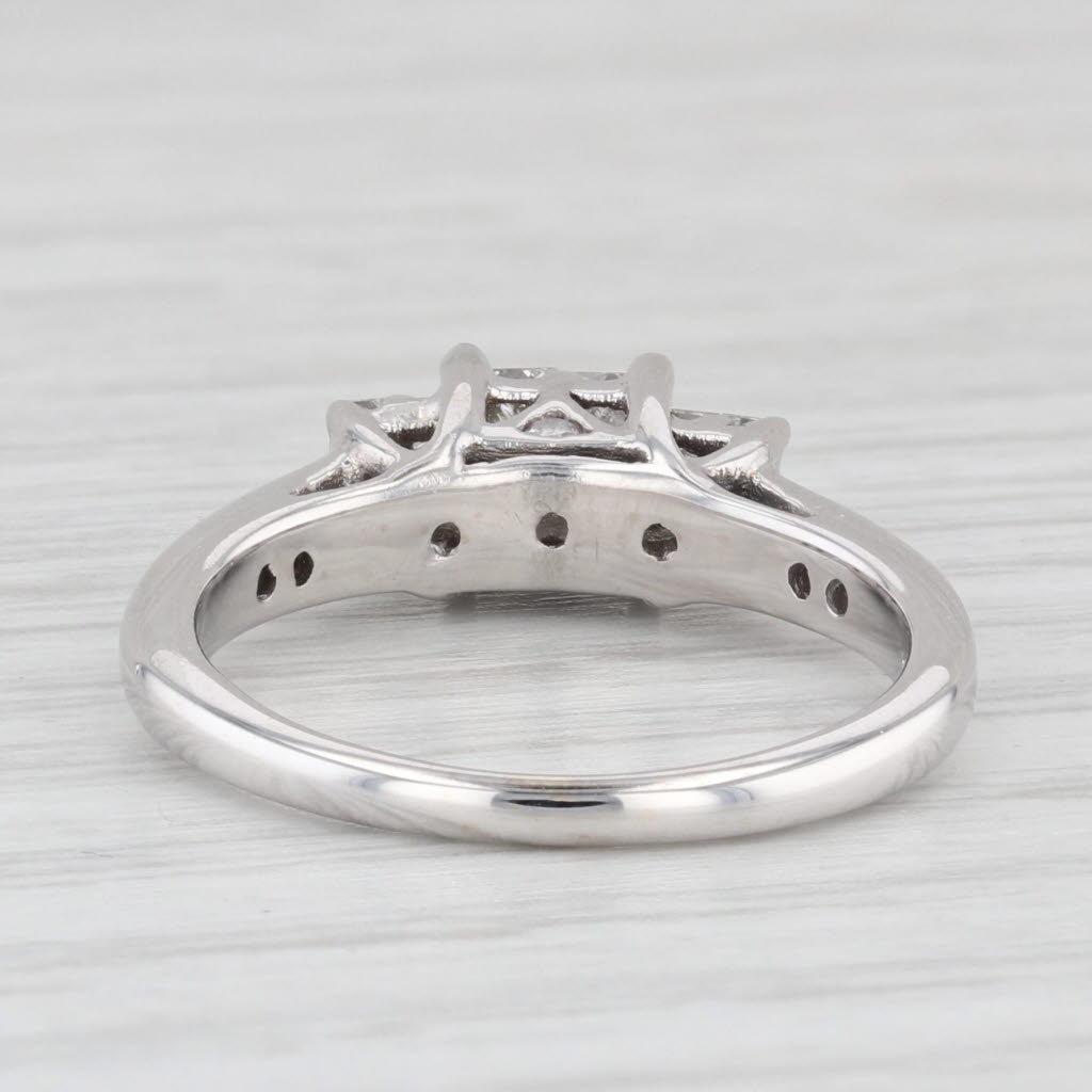 0.50 Carat Diamond Three-Stone Engagement Ring in 14K White Gold - Size 5.75 - Perfect for Proposals, Anniversaries & Special Occasions