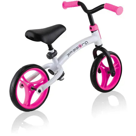 Go Bike Balance Bike for Kids - White & Neon Pink | Toddler Training Bike for Learning to Ride | Perfect for Outdoor Play & Park Adventures