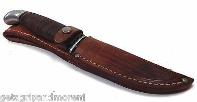 Vintage CASE XX 3 FINN SSP Folding Knife with Leather Sheath - 1970s Collectible Pocket Knife for Camping, Hunting & Outdoor Adventures