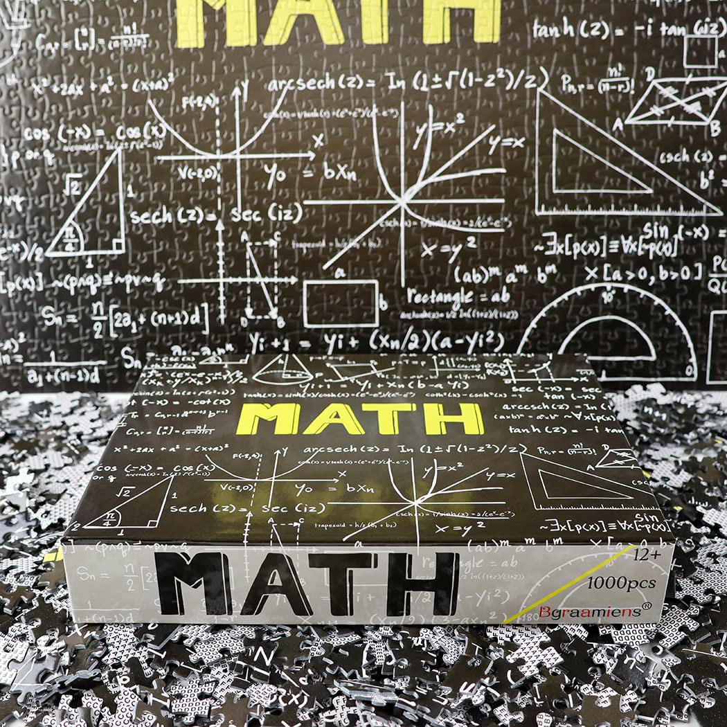 Bgraamiens 1000-Piece Math Puzzle - Challenging Black and White Board Game for Adults & Teens | Perfect for Family Game Night, Brain Training & Home Decor