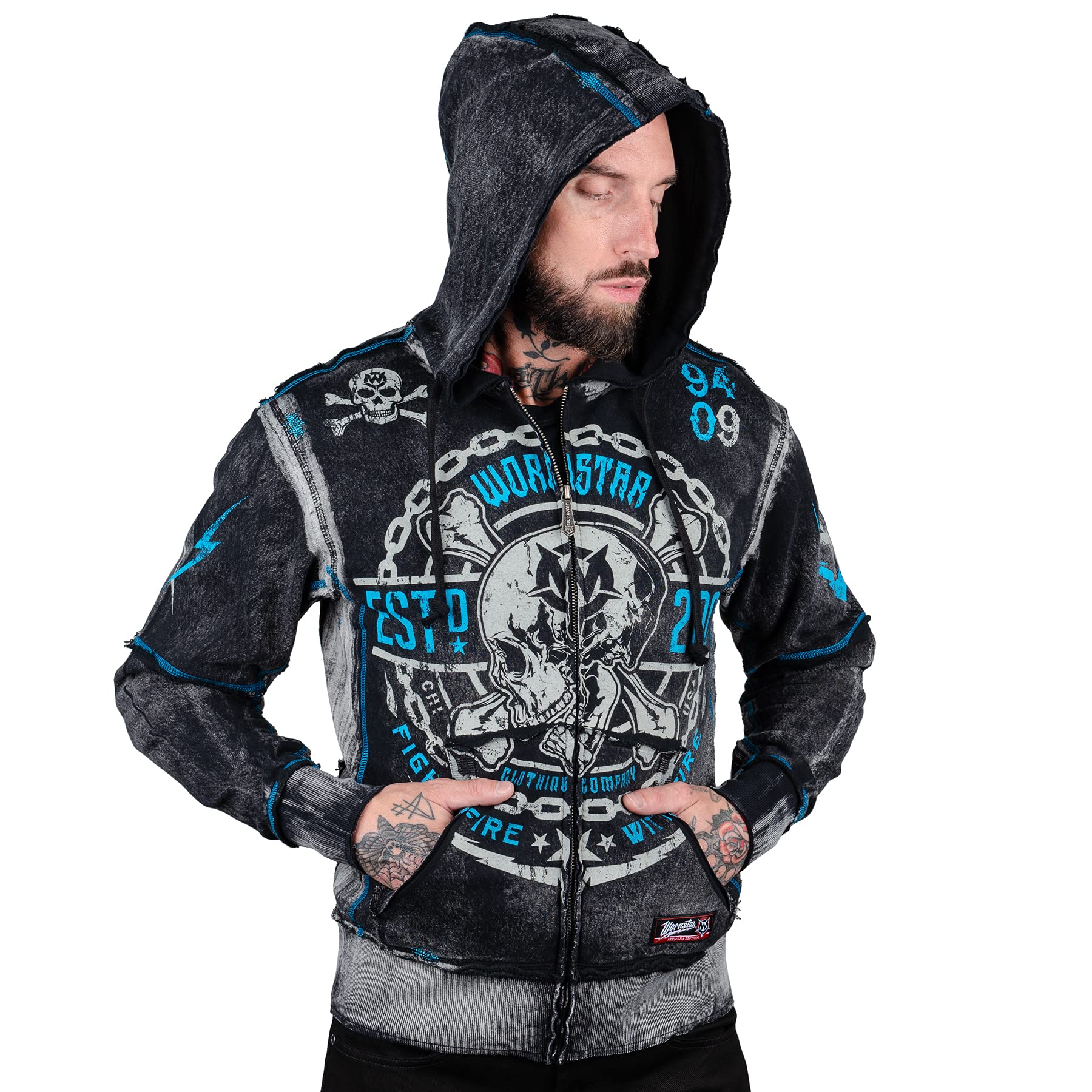 Wornstar Firefighter Zip Hoodie - Flame Resistant & Stylish for Outdoor Work, Firefighting & Casual Wear