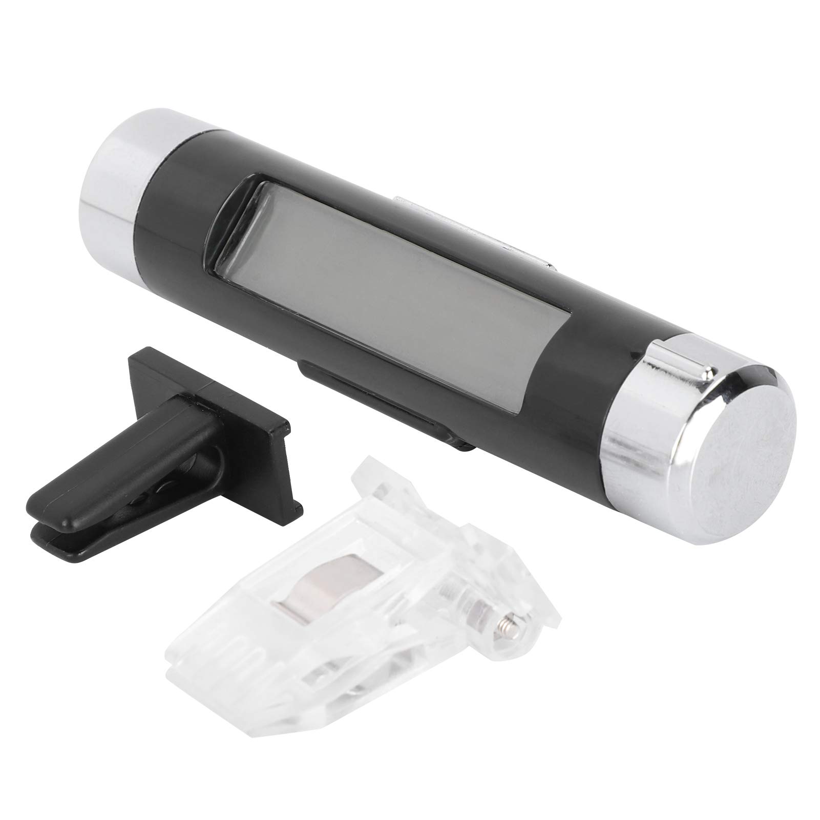 GLOGLOW Digital Car Clock and Thermometer - LCD Display with Backlight, 2-in-1 Clip-On Time and Temperature Monitor for Vehicles (Batteries Not Included) - Perfect for Road Trips, Commuting, and Indoor Temperature Monitoring